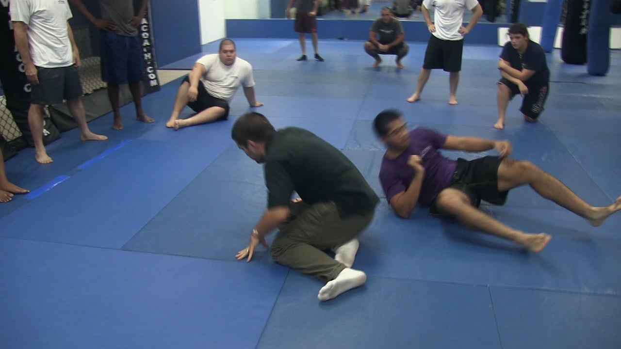 Overhook Head and Arm Throw to Arm Lock and Neck Crank from Sit Out