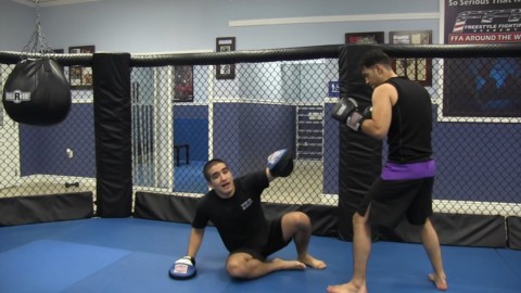 MMA Mitts 15 - Hitting a person coming off the ground