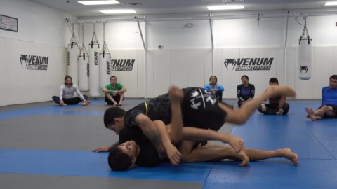 3-14-2018 – Rafael Domingos shows a twist to his Spiral Ride to transition into a leg drag