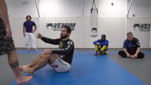 Double Under Hook Butterfly Guard to Back Sweep