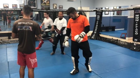 Countering the south paw jab with combination