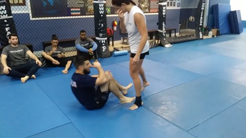 Flower sweep to arm bar drill